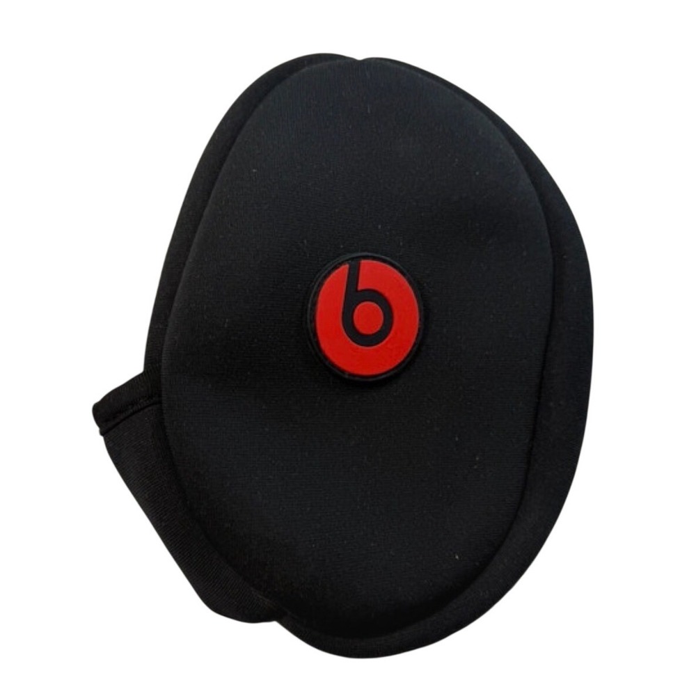 Beats by Dre Black Soft Shell Headphone Carrying Case Red Logo Zipper Pouch
